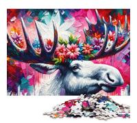 Adults And Adolescents Jigsaw Puzzle Acrylic Majestic Blossoming Moose Puzzles Jigsaw Puzzles for Adults Gifts 500pcs (52x38cm)