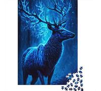 Adults And Adolescents Jigsaw Puzzle Blue Deer Mystical Puzzles for Adults & Teenager Family Game 1000pcs (38x26cm)