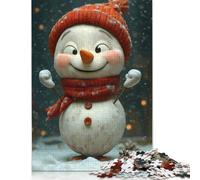 Adults And Adolescents Jigsaw Puzzle Cheerful Snowman Christmas Puzzles for Teenagers Gifts Relax Puzzles Games 1000pcs (75x50cm)