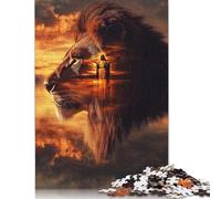 Adults And Adolescents Jigsaw Puzzle Christian Lion Puzzles for Adults & Teenager Family Game 500pcs (52x38cm)