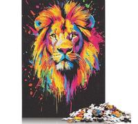 Adults And Adolescents Jigsaw Puzzle Colorful Lion Portrait Puzzles Wooden Puzzles Educational Game for Adult Teenagers 1000pcs (75x50cm)