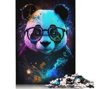 Adults And Adolescents Jigsaw Puzzle Cosmic Panda with Glasses Puzzles for Adults & Teenager Family Game 1000pcs (75x50cm)