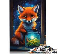 Adults And Adolescents Jigsaw Puzzle Cute Fox Luminous Glow 2 Puzzles Jigsaw Puzzles for Adults Gifts 500pcs (52x38cm)