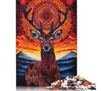 Adults And Adolescents Jigsaw Puzzle Deer Art Style 5 Puzzles Paper Puzzles Educational Game for Adult Teenagers 38x26cm/1000pcs