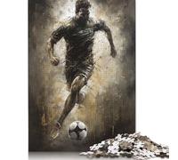 Adults And Adolescents Jigsaw Puzzle Dynamic Soccer Player Art Wooden Puzzle for Adults And Teenager For Family Fun & Game Night 500pcs (52x38cm)