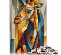 Adults And Adolescents Jigsaw Puzzle Gentle Giraffe - Cubist Elegance with Attitude Paper Puzzles For Adults Teenager Gift 38x26cm/1000pcs