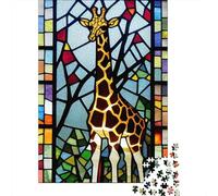 Adults And Adolescents Jigsaw Puzzle Giraffe Stained Glass Puzzles for Adults & Teenager Family Game 1000pcs (75x50cm)