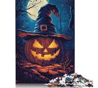 Adults And Adolescents Jigsaw Puzzle Halloween Pumpkin Witch Puzzles Jigsaw Puzzles for Adults Gifts 500pcs (52x38cm)