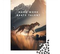 Adults And Adolescents Jigsaw Puzzle Hard Work Beats Talent Puzzles for Adults & Teenager Family Game 1000pcs (38x26cm)