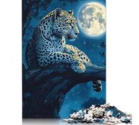 Adults And Adolescents Jigsaw Puzzle Leopard Under Moonlight Puzzles for Adults & Teenager Family Game 1000pcs (75x50cm)