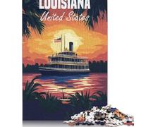 Adults And Adolescents Jigsaw Puzzle Louisiana Riverboat Sunset Puzzles Jigsaw Puzzles for Adults Educational Game Challenge Toy 38x26cm/1000pcs