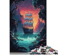 Adults And Adolescents Jigsaw Puzzle Mysterious Pirate Ship Puzzles for Adults & Teenager Family Game 1000pcs (38x26cm)