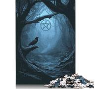 Adults And Adolescents Jigsaw Puzzle Mystic Forest Path with Pentagramre Puzzles for Adults & Teenager Family Game 1000pcs (38x26cm)