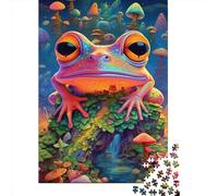 Adults And Adolescents Jigsaw Puzzle Psychedelic Frog Art Puzzles for Adults & Teenager Family Game 1000pcs (75x50cm)