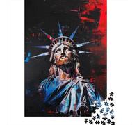 Adults And Adolescents Jigsaw Puzzle Psychedelic Statue of Liberty Puzzles for Adults & Teenager Family Game 1000pcs (38x26cm)