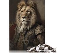 Adults And Adolescents Jigsaw Puzzle Regal Lion Portrait in Renaissance Style Puzzles Paper Puzzles Educational Game for Adult Teenagers 38x26cm/1000pcs