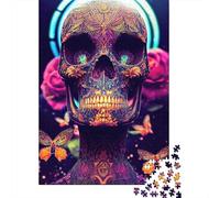 Adults And Adolescents Jigsaw Puzzle Rose Skull Puzzles for Adults & Teenager Family Game 1000pcs (75x50cm)