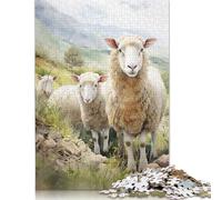 Adults And Adolescents Jigsaw Puzzle Sheep Watercolor Wooden Puzzle for Adults And Teenager Family Entertainment Toys 1000pcs (75x50cm)