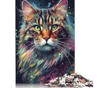 Adults And Adolescents Jigsaw Puzzle Siberian Cat Painting Wooden Puzzle for Adults And Teenager For Family Fun & Game Night 1000pcs (75x50cm)