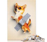 Adults And Adolescents Jigsaw Puzzle TAPED CORGI Puzzles Wooden Puzzles Educational Game for Adult Teenagers 500pcs (52x38cm)