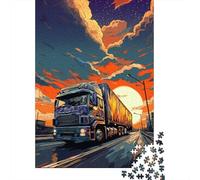 Adults And Adolescents Jigsaw Puzzle Trucks on The Road Puzzles for Adults & Teenager Family Game 1000pcs (38x26cm)