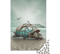 Adults And Adolescents Jigsaw Puzzle Turtle On Beach Puzzles for Adults & Teenager Family Game 1000pcs (38x26cm)