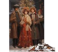 Adults And Adolescents Jigsaw Puzzle Vintage Carolers Xmas Wood Puzzles Educational Game for Adult Teenagers 1000pcs (75x50cm)
