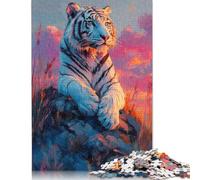 Adults And Adolescents Jigsaw Puzzle White Tiger Sunset Puzzles for Adults & Teenager Family Game 1000pcs (38x26cm)