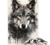 Adults And Adolescents Jigsaw Puzzle Wolf Beauty Watercolor Puzzles for Adults & Teenager Family Game 1000pcs (75x50cm)