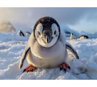 Adults and Beginners 5D Diamond Painting DIY Full Drill Kits Adorable Antarctica Penguins Pictures Embroidery Cross Stitch Diamond Art Perfect For Gift and Home Wall Decor Square Drill 55x75cm AE2517