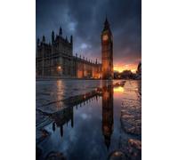 Adults and Beginners 5D Diamond Painting DIY Full Drill Kits Beautiful London Scenery Pictures Embroidery Cross Stitch Diamond Art Perfect for Gift and Home Wall Decor Round Drill 40x60cm C0171