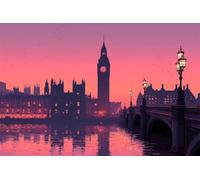 Adults and Beginners 5D Diamond Painting DIY Full Drill Kits Beautiful London Scenery Pictures Embroidery Cross Stitch Diamond Art Perfect for Gift and Home Wall Decor Round Drill 90x135cm C0697