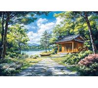 Adults and Beginners 5D Diamond Painting DIY Full Drill Kits Beautiful Seaside House Pictures Embroidery Cross Stitch Diamond Art Perfect for Gift and Home Wall Decor Round Drill 90x135cm C0780