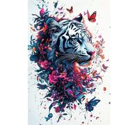 Adults and Beginners 5D Diamond Painting DIY Full Drill Kits Butterfly Colorful Tiger Pictures Embroidery Cross Stitch Diamond Art Perfect for Gift and Home Wall Decor Round Drill 90x135cm C0122