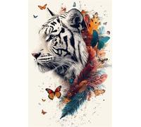 Adults and Beginners 5D Diamond Painting DIY Full Drill Kits Butterfly Colorful Tiger Pictures Embroidery Cross Stitch Diamond Art Perfect for Gift and Home Wall Decor Round Drill 30x45cm C0117