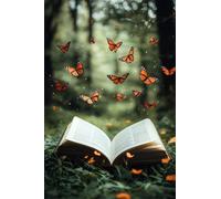 Adults and Beginners 5D Diamond Painting DIY Full Drill Kits Butterfly Flowers Book Pictures Embroidery Cross Stitch Diamond Art Perfect for Gift and Home Wall Decor Round Drill 60x90cm C0124