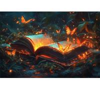 Adults and Beginners 5D Diamond Painting DIY Full Drill Kits Colorful Butterfly Book Pictures Embroidery Cross Stitch Diamond Art Perfect for Gift and Home Wall Decor Round Drill 50x75cm C0539