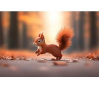 Adults and Beginners 5D Diamond Painting DIY Full Drill Kits Cute Happy Squirrel Pictures Embroidery Cross Stitch Diamond Art Perfect for Gift and Home Wall Decor Square Drill40x60cm C2013