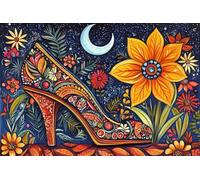 Adults and Beginners 5D Diamond Painting DIY Full Drill Kits Floral High Heels Pictures Embroidery Cross Stitch Diamond Art Perfect for Gift and Home Wall Decor Square Drill60x90cm C1869