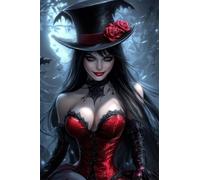 Adults and Beginners 5D Diamond Painting DIY Full Drill Kits Gothic Clown Girl Pictures Embroidery Cross Stitch Diamond Art Perfect for Gift and Home Wall Decor Square Drill 80x120cm B1738