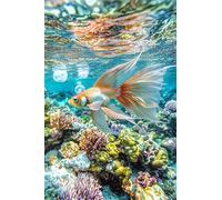 Adults and Beginners 5D Diamond Painting DIY Full Drill Kits Graceful Swimming Goldfish Pictures Embroidery Cross Stitch Diamond Art Perfect for Gift and Home Wall Decor Round Drill 90x135cm C1091