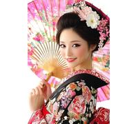 Adults and Beginners 5D Diamond Painting DIY Full Drill Kits Japanese Kimono Geisha Pictures Embroidery Cross Stitch Diamond Art Perfect for Gift and Home Wall Decor Square Drill60x90cm C1185