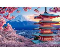 Adults and Beginners 5D Diamond Painting DIY Full Drill Kits Japanese Pagoda Scenery Pictures Embroidery Cross Stitch Diamond Art Perfect for Gift and Home Wall Decor Square Drill50x75cm C1919