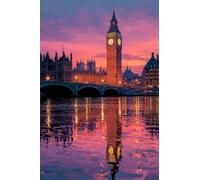 Adults and Beginners 5D Diamond Painting DIY Full Drill Kits Magnificent Views London Pictures Embroidery Cross Stitch Diamond Art Perfect for Gift and Home Wall Decor Square Drill20x30cm C1163