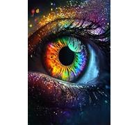Adults and Beginners 5D Diamond Painting DIY Full Drill Kits Rainbow Makeup Eyes Pictures Embroidery Cross Stitch Diamond Art Perfect for Gift and Home Wall Decor Round Drill 100x150cm C1054