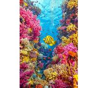 Adults and Beginners 5D Diamond Painting DIY Full Drill Kits Seabed Coral Reef Fish Pictures Embroidery Cross Stitch Diamond Art Perfect for Gift and Home Wall Decor Square Drill 20x30cm B1918
