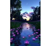 Adults and Beginners 5D Diamond Painting DIY Full Drill Kits Stream Forest Landscape Pictures Embroidery Cross Stitch Diamond Art Perfect for Gift and Home Wall Decor Square Drill20x30cm C1296