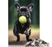 Adults And Teenagers Puzzle French Bulldog Tennis Ball Wooden Puzzles for Adults Teenagers 14+ 1000pcs (75x50cm)
