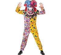 Bristol Novelty AF071 Big Head Clown Costume, Men, Women, Multi-Colour, One Size