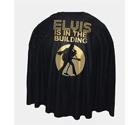 Adults Black 24" Length The King is in The Building Rock & Roll 1940s 1950s Fancy Dress Costume Cape